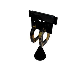 Tortoise Shell Lightweight C Hoop Earrings.